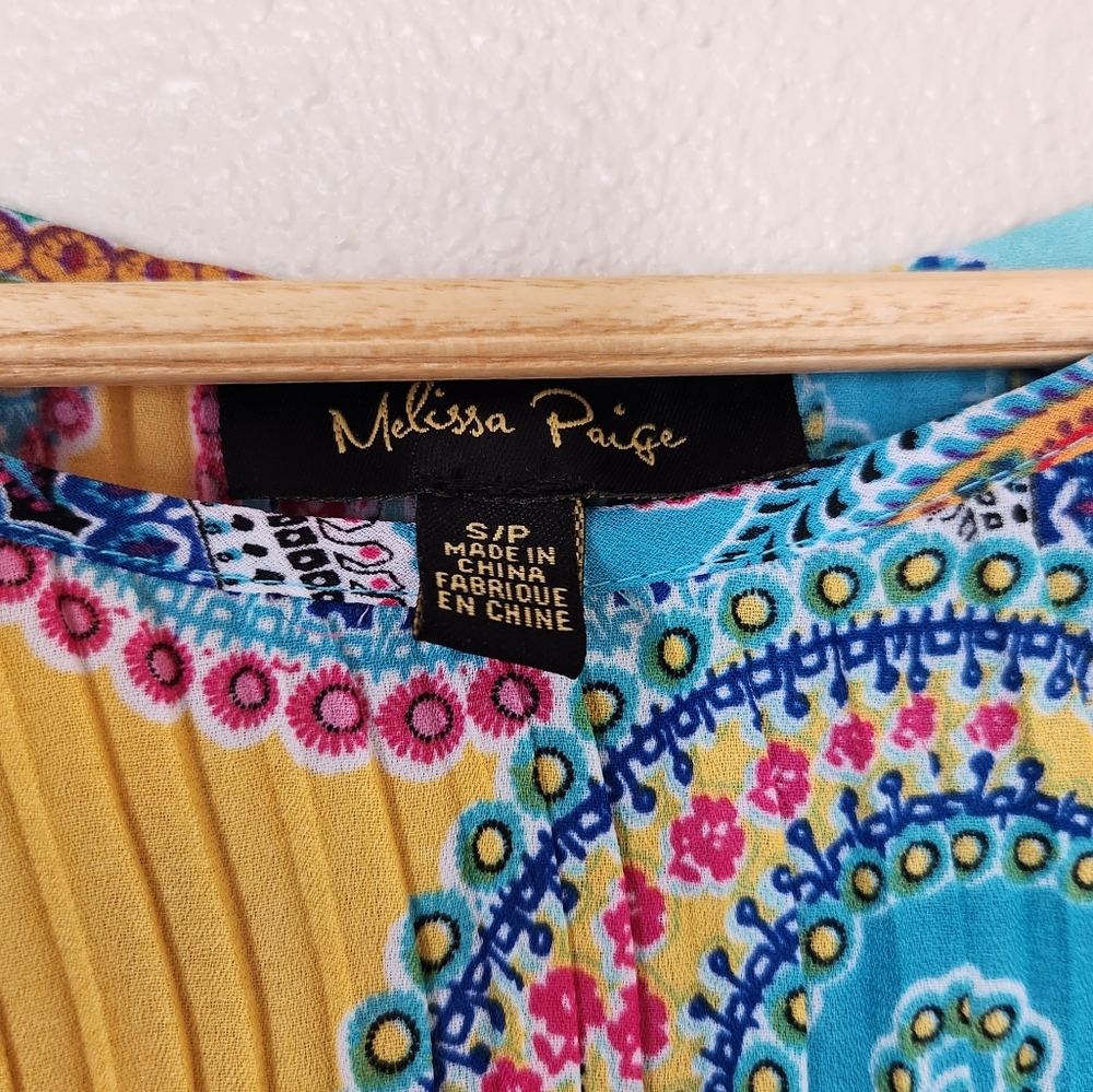 Melissa Paige Long Sleeve Pleated Blouse - Picture 3 of 5